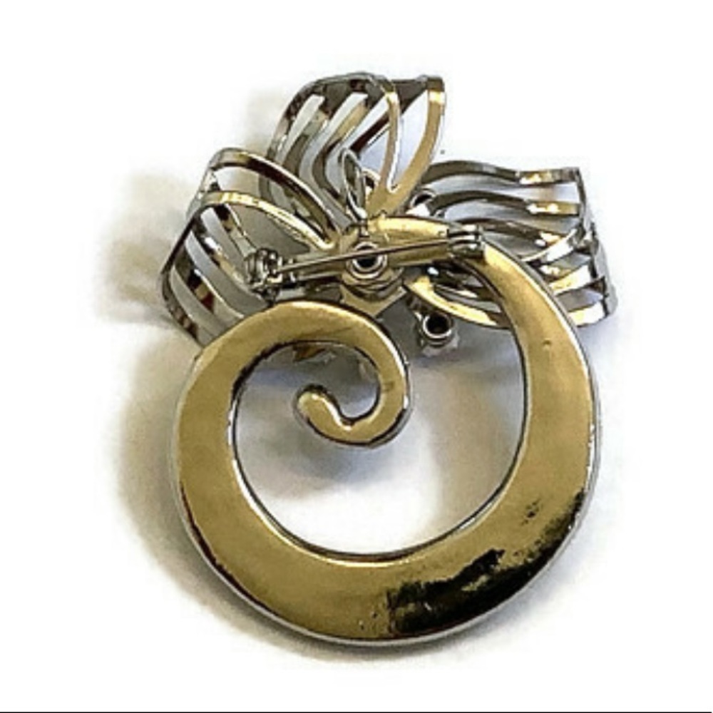 Bow Swirl Brooch Pin - Picture 2 of 6